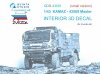 Quinta Studio QDS-43001 KAMAZ-43509 3D-Printed coloured Interior on decal paper (Zvezda) (Small version) 1/43